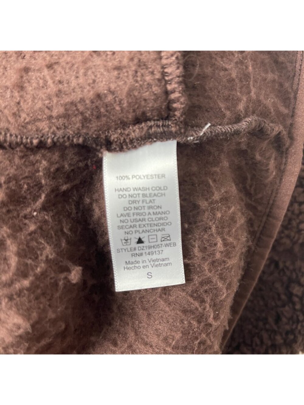 Double Zero Womens Sherpa Fleece Jacket Brown Small Super Soft Zip Up New - Picture 4 of 6